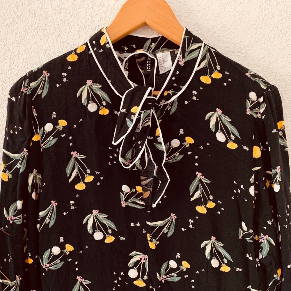 Divided Black Floral Dress
